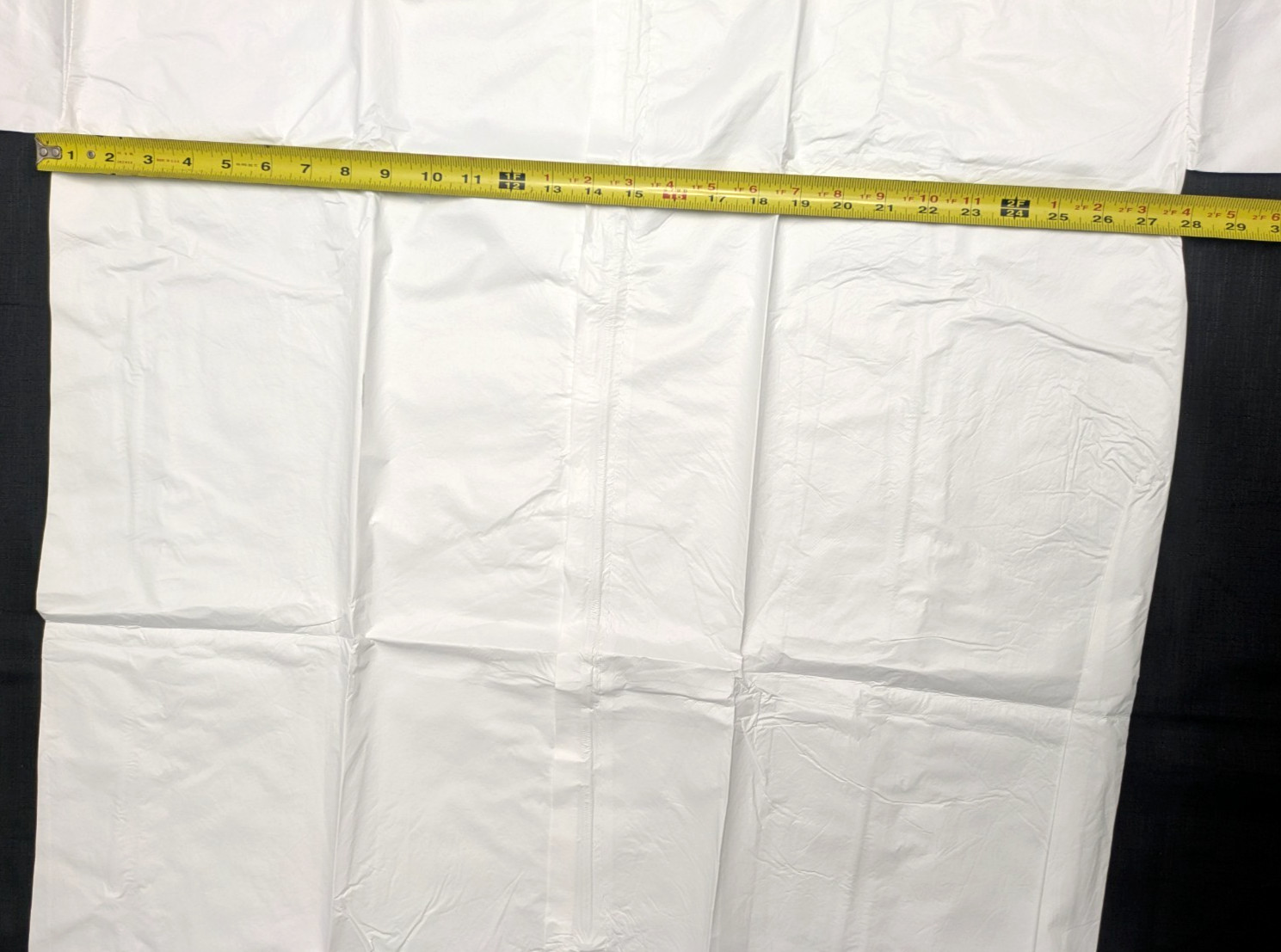 Disposable Protective Frock 2XL White Zip Front Long Sleeve Elastic Cuffs 29pc