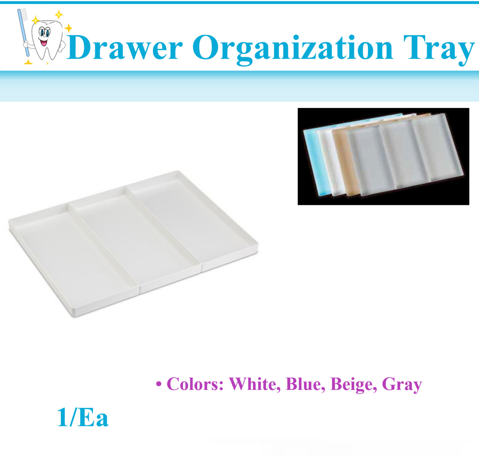 Dental Instruments Supplies Drawer Organization Tray Storage 16″W x 12-3″ ⁄ 16D