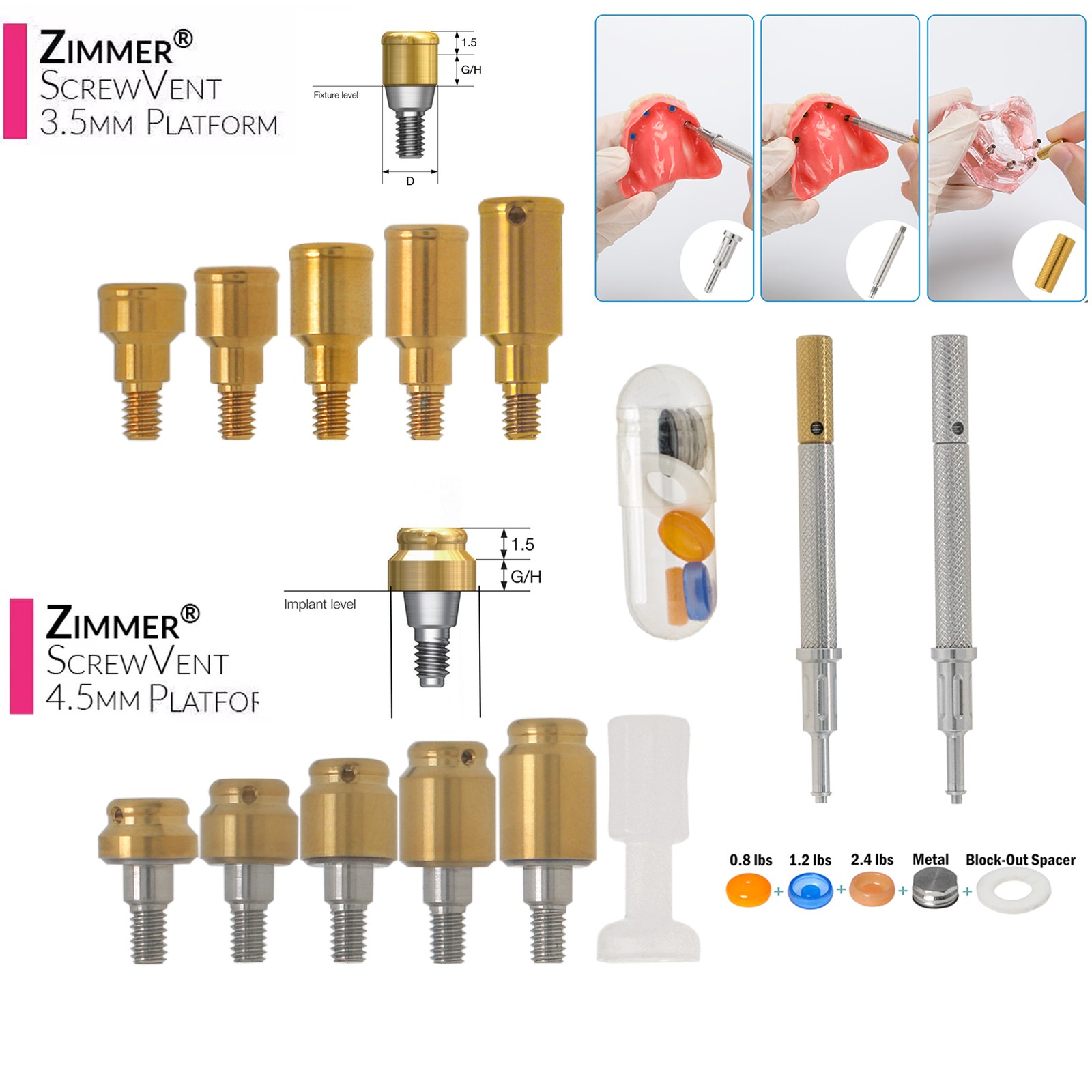 Zest Locator Abutment Cap Fits Hiossen /Zimmer/Nobel Internal Conical Connection