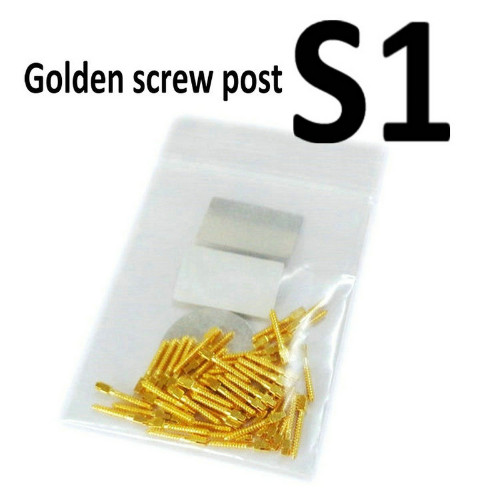30 Pcs Dental Screw Post Endo Root Canal Conical Refills Golden/Titanium/Steel
