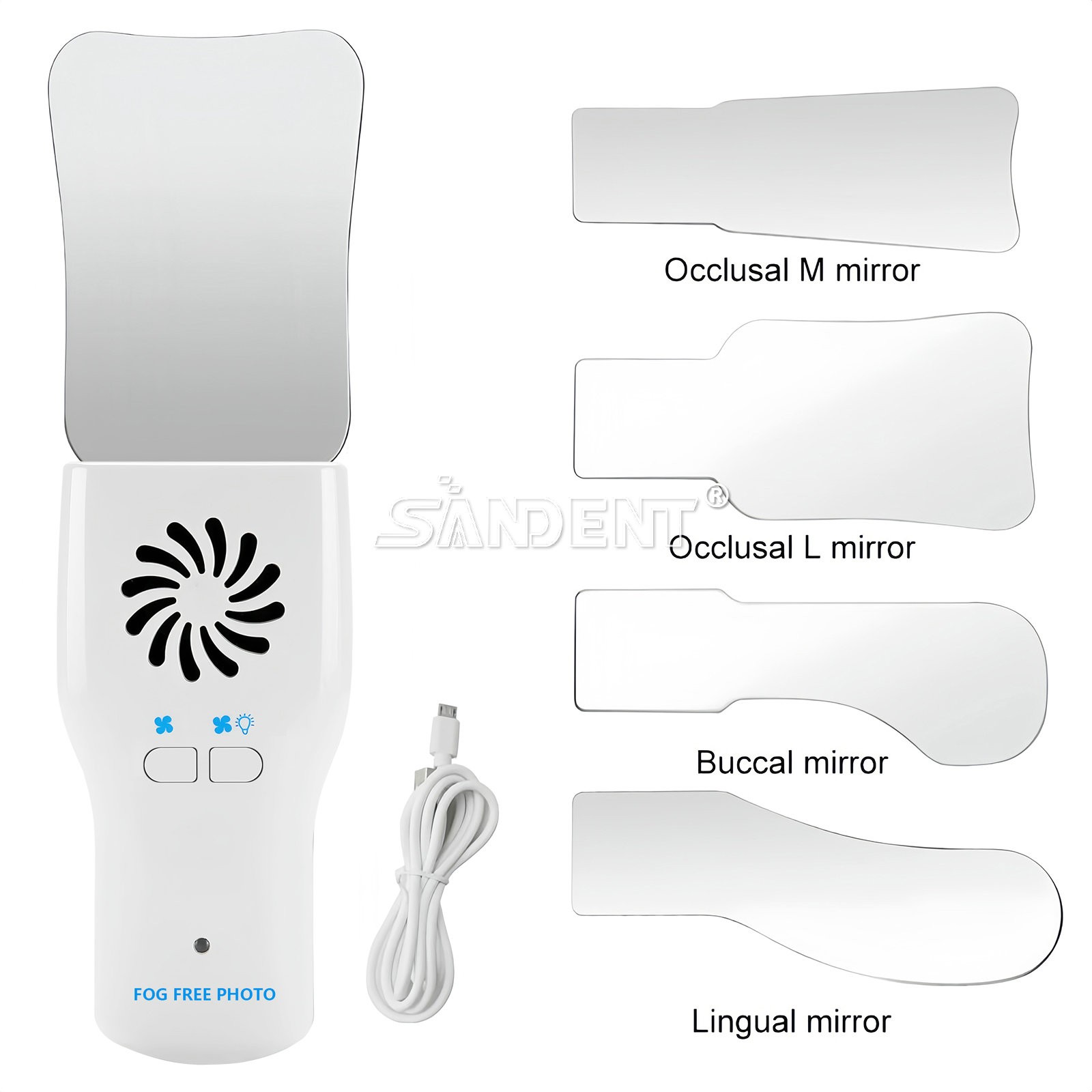 Dental Orthodontic LED Automatic Anti-fog Mirrors for Oral Photography Reflector
