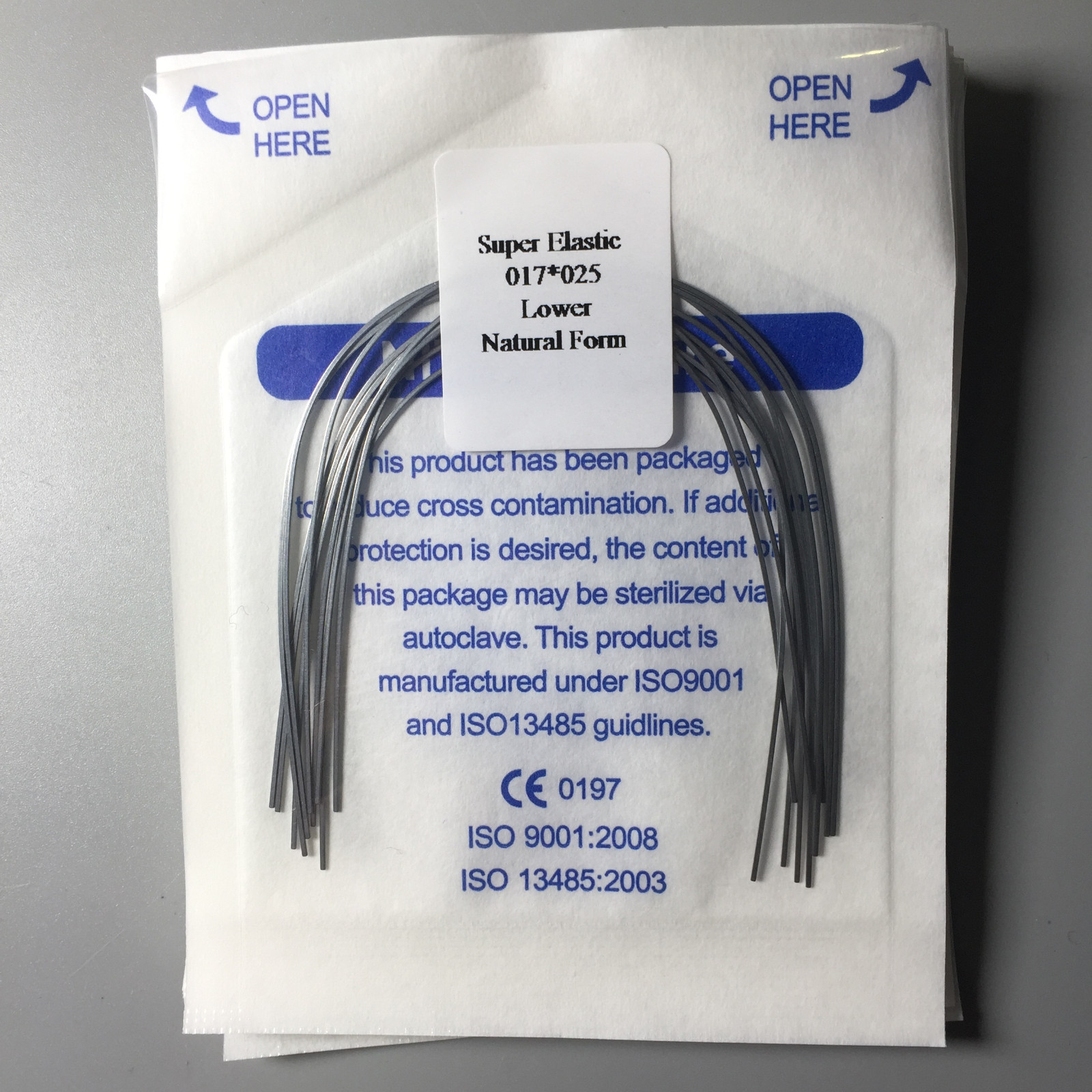 Natural Dental Rectangular Super Elastic Wires Niti Orthdontic 17X25 U/L 10Pack