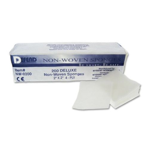 Defend 2″ x 2″ 4 ply Non-Sterile Non-Woven 32g Rayon/Polyester