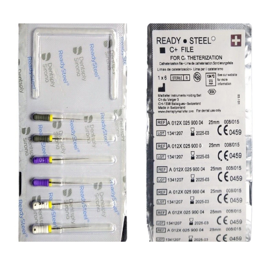 DENTSPLY Ready Steel C+FILES endodontic files 21, 25, 31mm 24 Files/Box