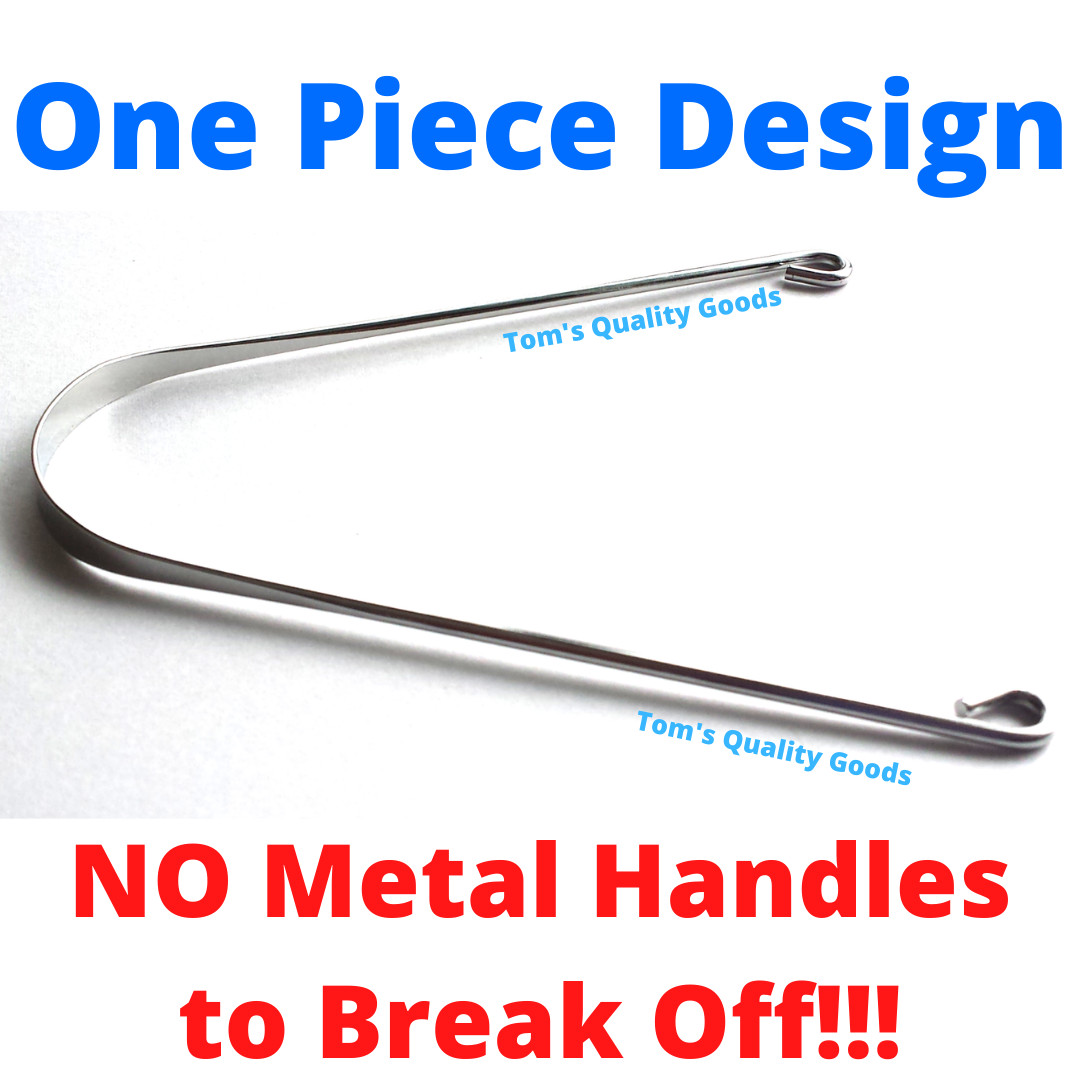 Tongue Scraper Cleaner STAINLESS STEEL GRADE A Brush NO COPPER/PLASTIC Metal USA