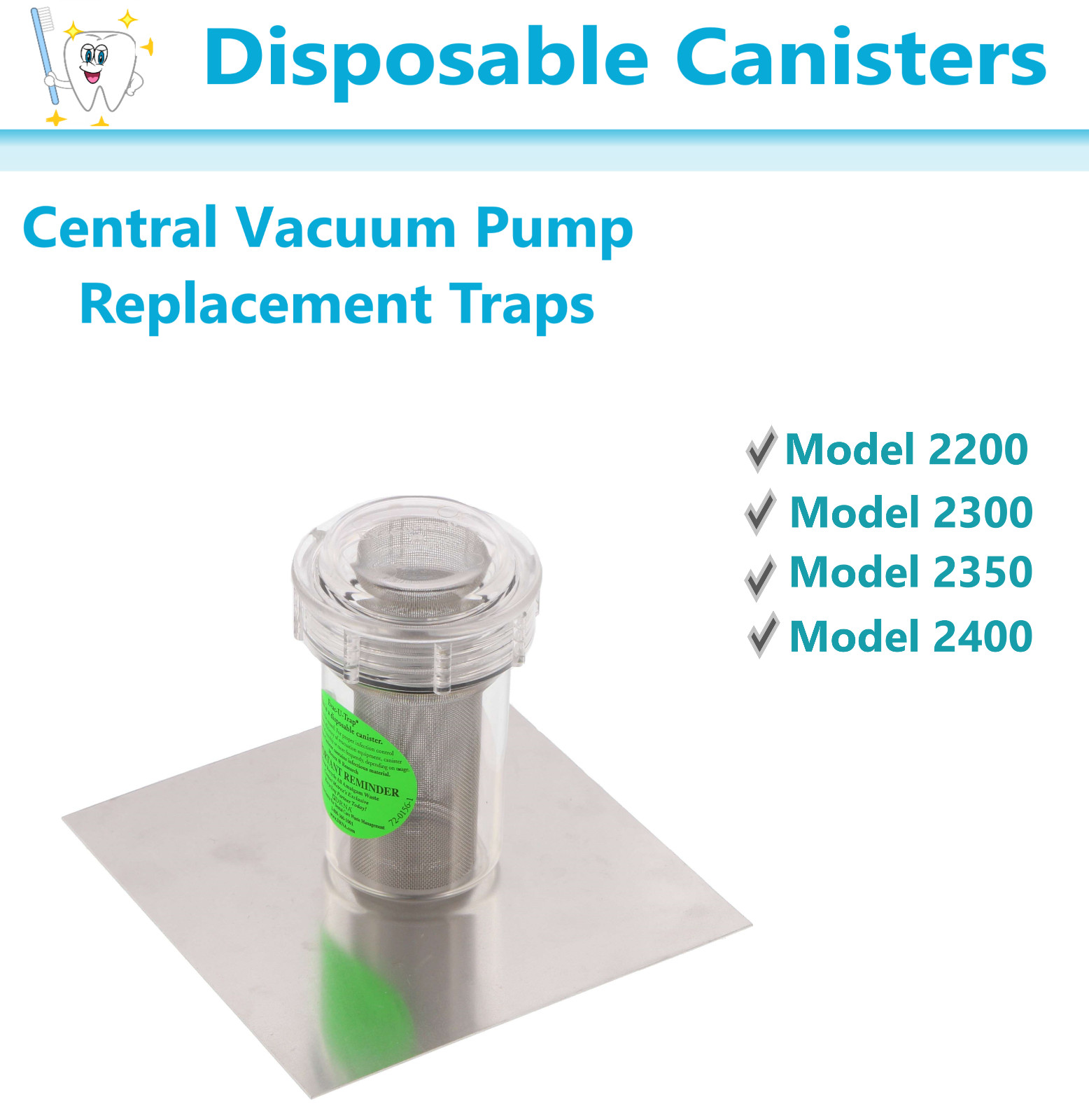 Dental Evac-u-Trap Disposable Canister Evacuation Trap 2200, 2300, 2350, 2400