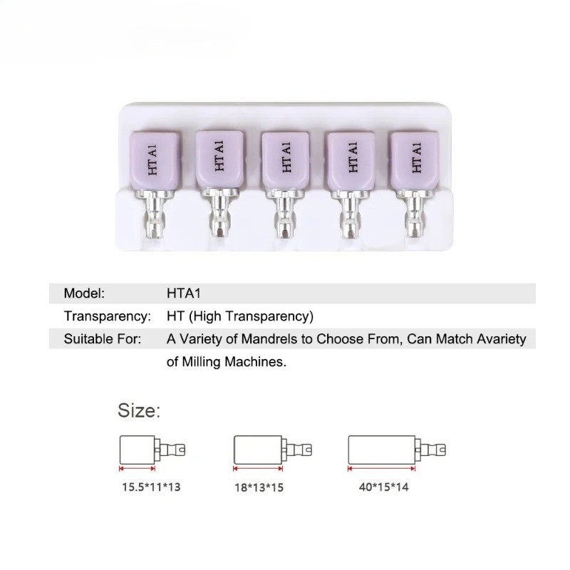 Dental Lithium Disilicate C14 Glass Ceramic Blocks HT/LT for CAD CAM Veneer 5Pcs