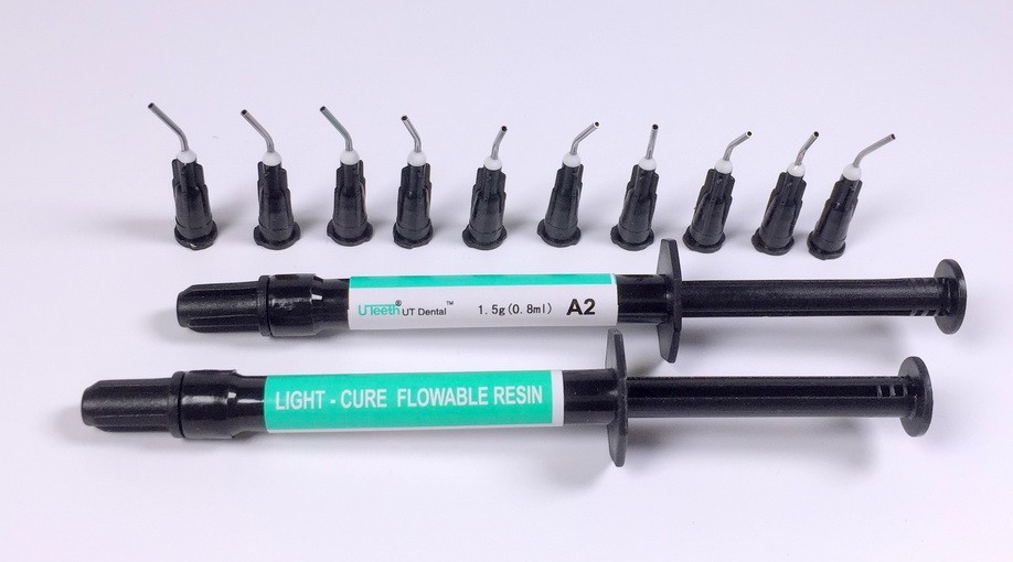 A1/A2/A3 Flowable Resin UT Dental Composite Light Cure 2 Syringe+10 Tips Kit