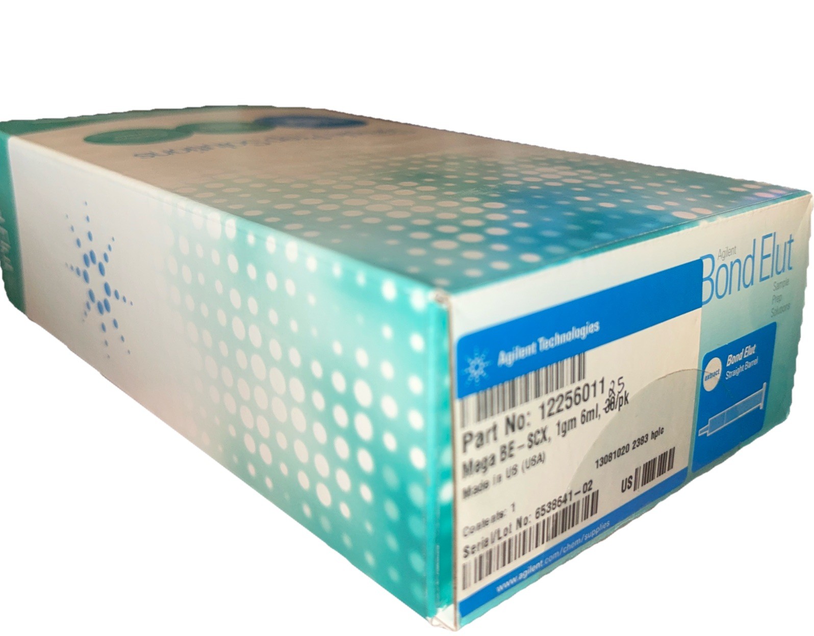 AGILENT Bond Elut Mega BE-SCX, 1gm 6ml, 25/pk. Straight Barrel 12256011. AG