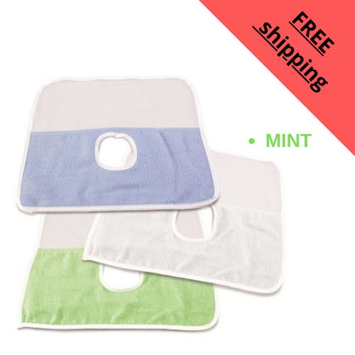 Practicon Mint Reusable Face Drapes with Terry Knit Lower Half