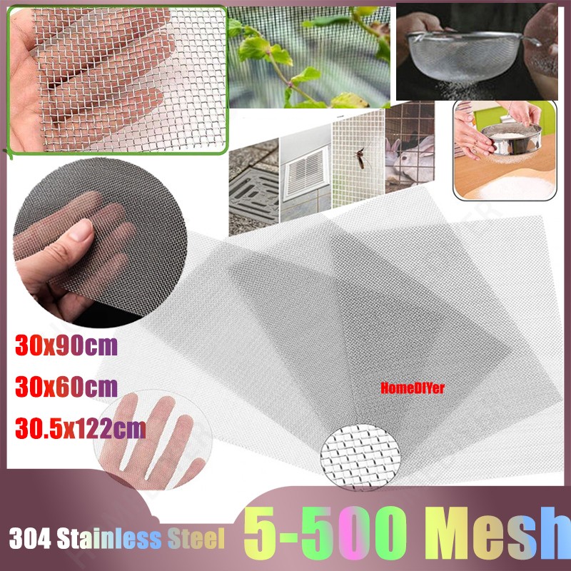 304 Stainless Steel Woven Wire Mesh Screen Metal Filter Grading Sheet 5-500 Mesh