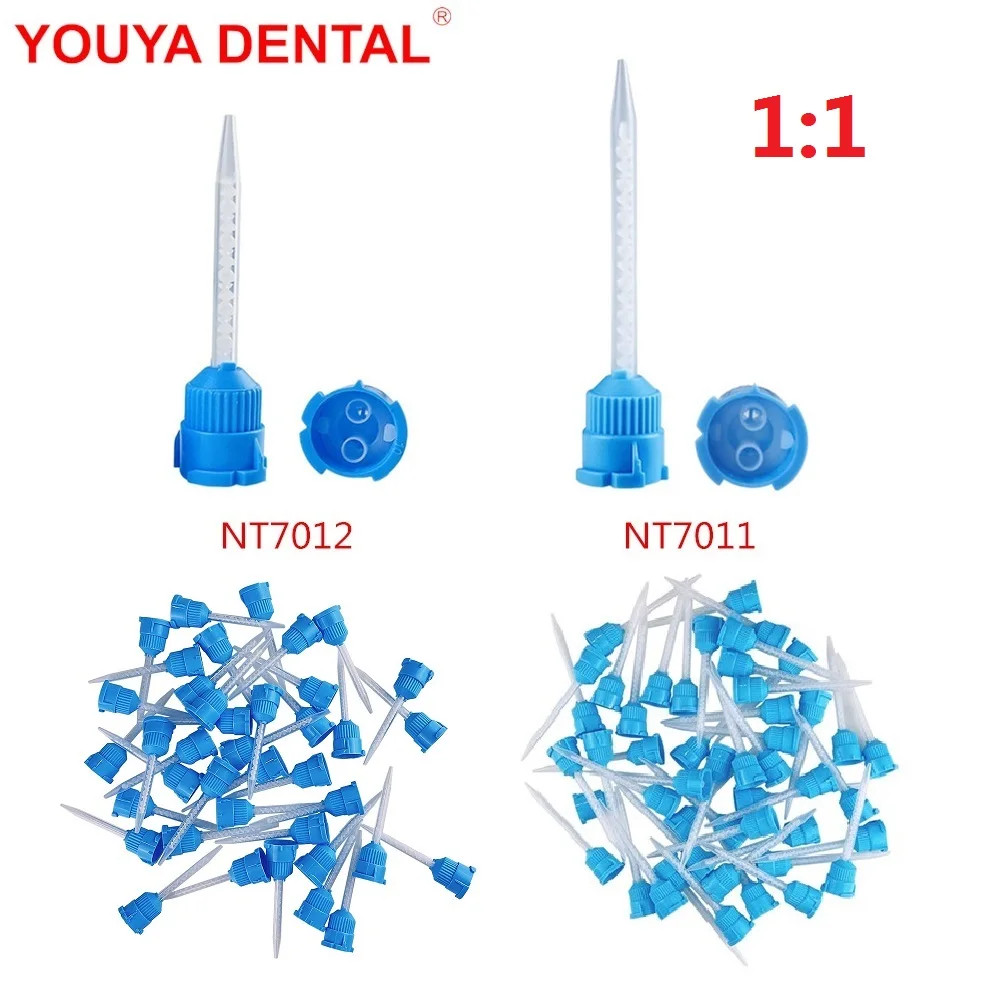 50pcs Dental Silicone Mixing Tips 1:1 Disposable Lab Impression Material Nozzles