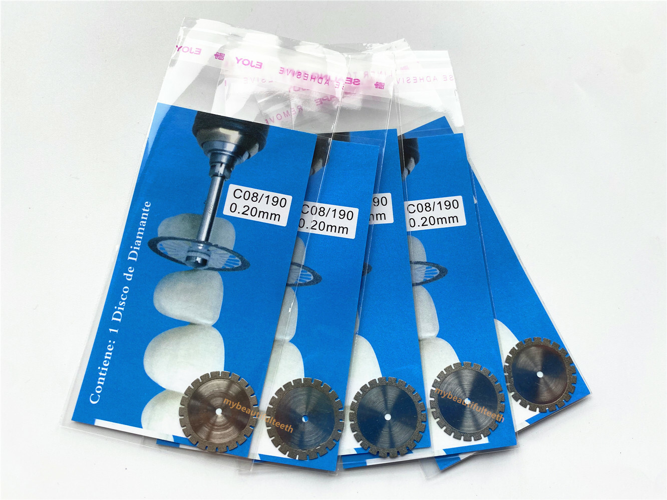 30Pcs Dental Diamond Disc Wheel C08 Porcelain Teeth Cutting Grinding Disk 19mm