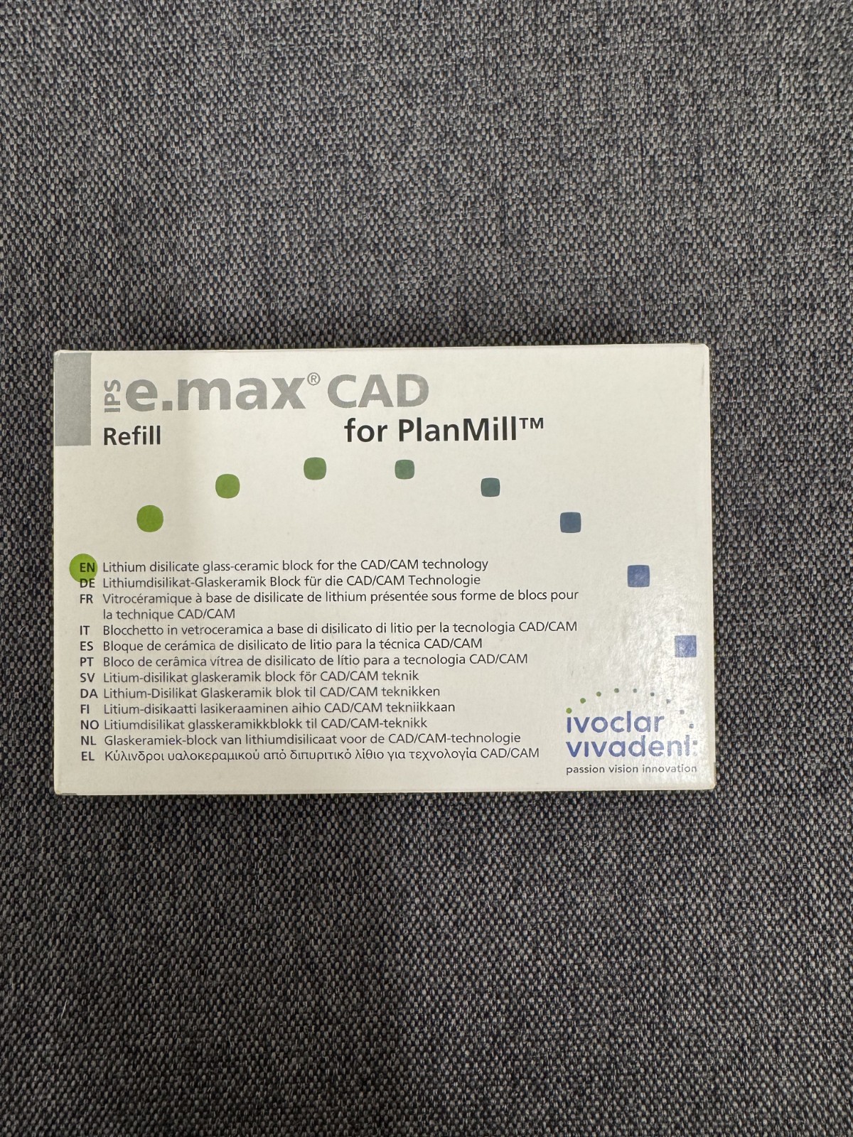 Emax Cad Planmill original Blocks 5pc per box, shade C3