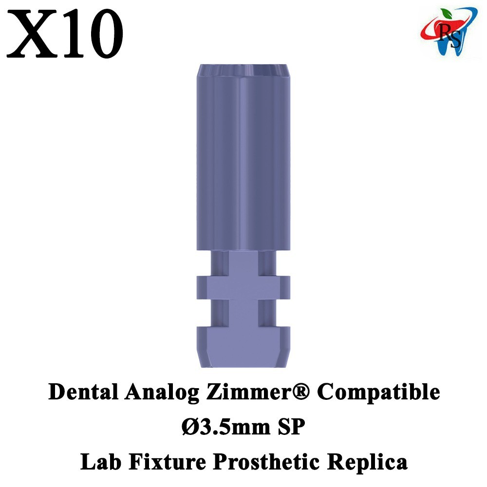 10x Dental Analog Zimmer® Compatible Ø3.5mm SP Lab Fixture Prosthetic Replica