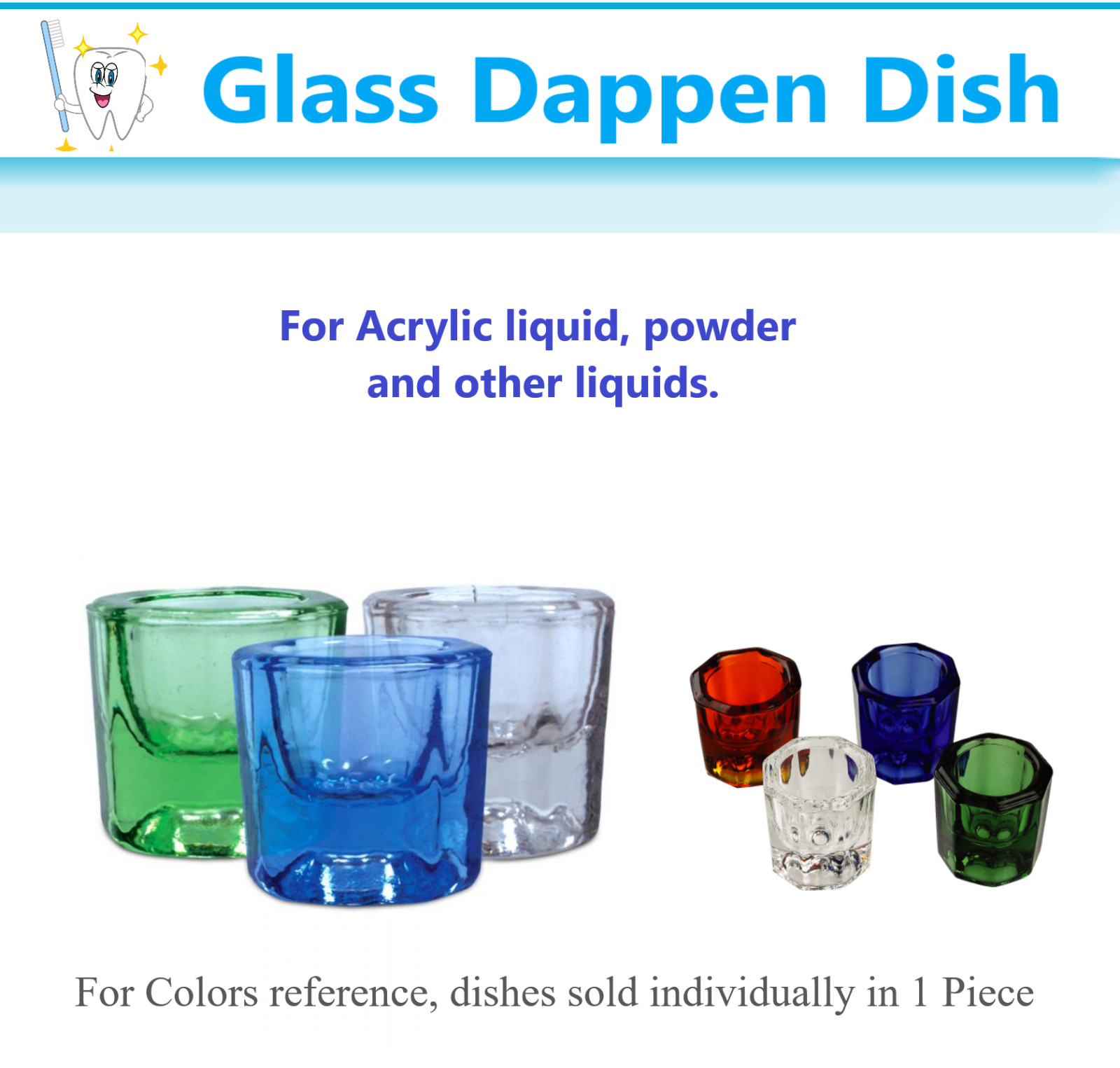 Dental GLASS DAPPEN DISH CRYSTAL CUP NAIL ART TOOLS ACRYLIC LIQUID POWDER