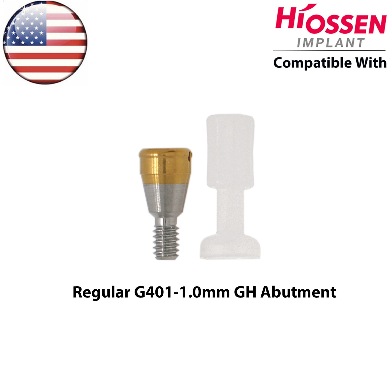 US For Hiossen ET Dental Overdenture Locator Attachment Regular & Male Caps Kit