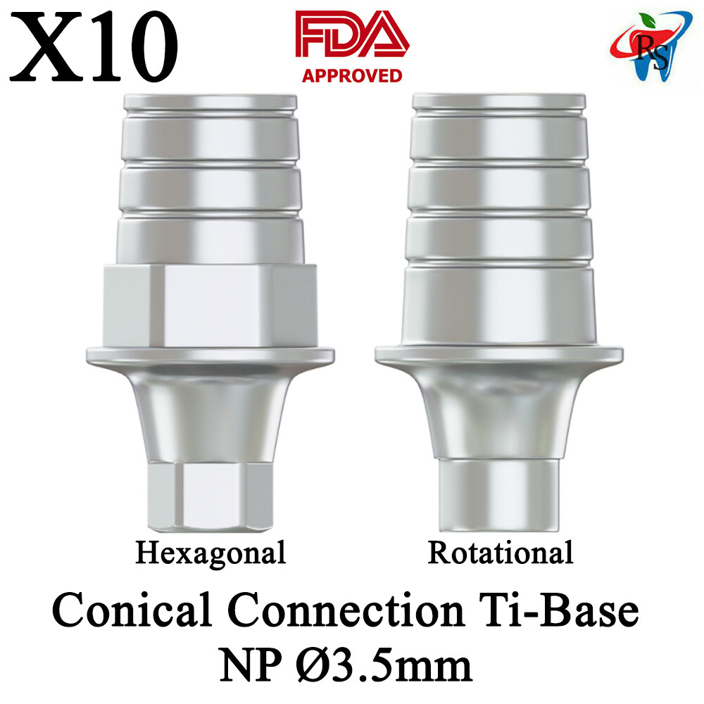 10pcs DSl Dental Ti-Base Abutments CAD/CAM Titatium Conical Connection NP Ø3.5mm