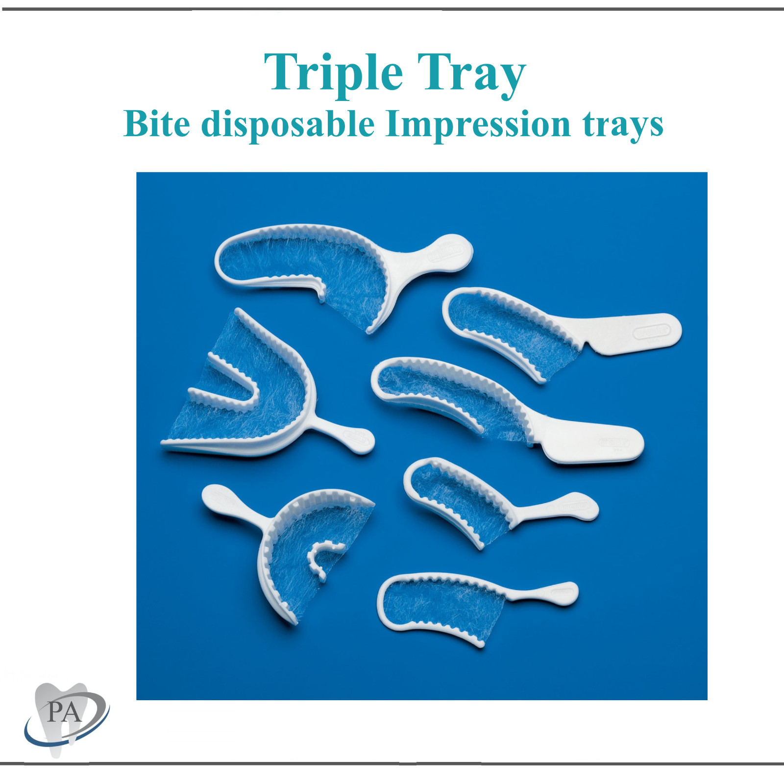 Dental Premier Triple Tray Bite Registratoin Impression Trays Extended Quadrant