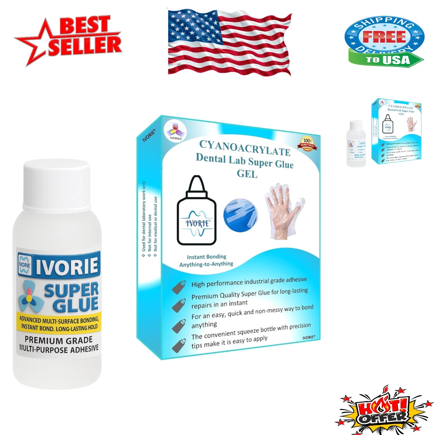 2oz Dental Lab Super Glue Gel – Quality Instant Bonding Adhesive