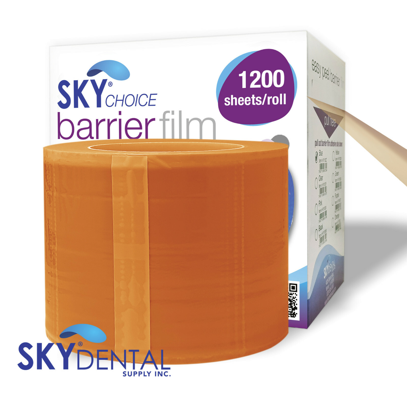 1200 PERFORATED 4×6 DENTAL MEDICAL BARRIER FILM ROLL PLASTIC SHEETS ORANGE