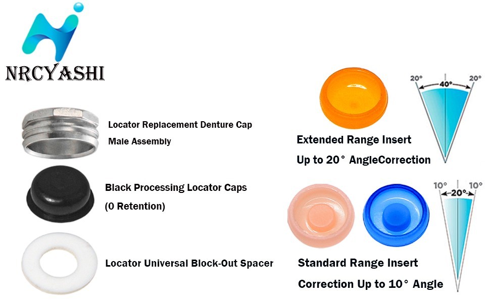 Locator Core Tool & Overdenture Retention Replacement Caps Insert 0.8/1.2/2.4lbs