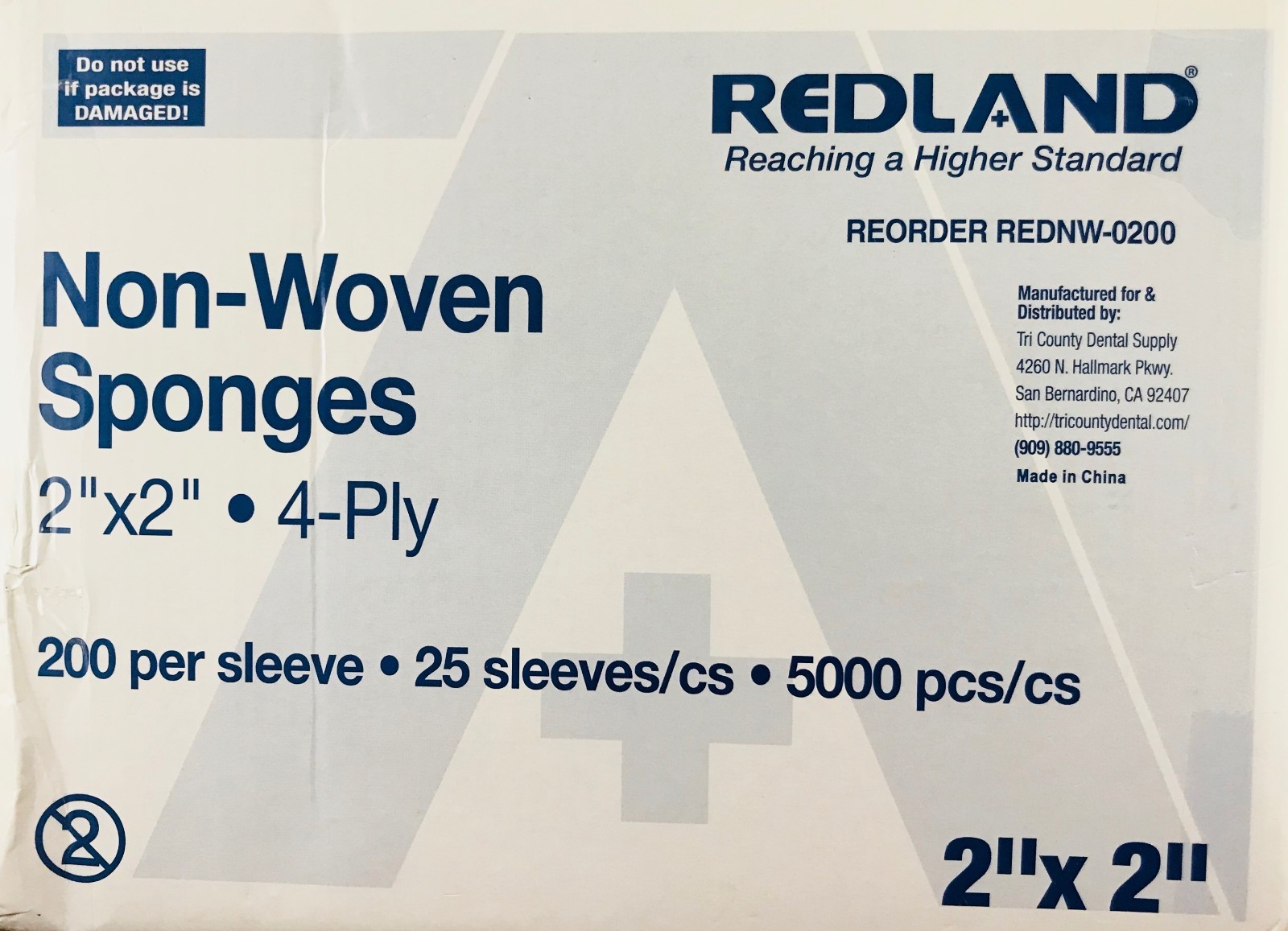 GAUZE 2X2 4 PLY NON WOVEN BOX OF 5000 DENTAL MEDICAL VET BEAUTY