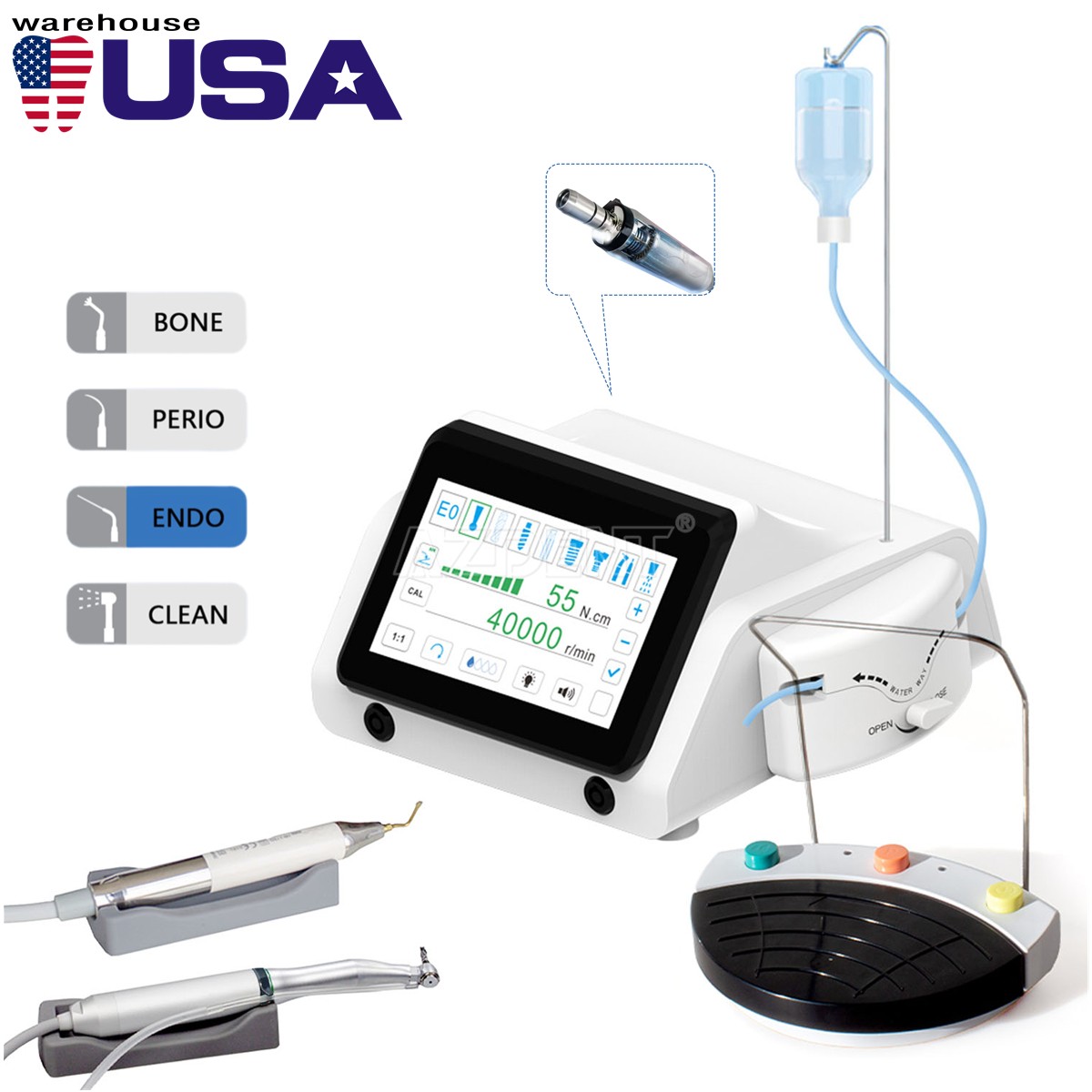 Dental Piezo surgery&Implant Motor 2IN1 Bone Cutter/Brushless Micro motor 4Hole