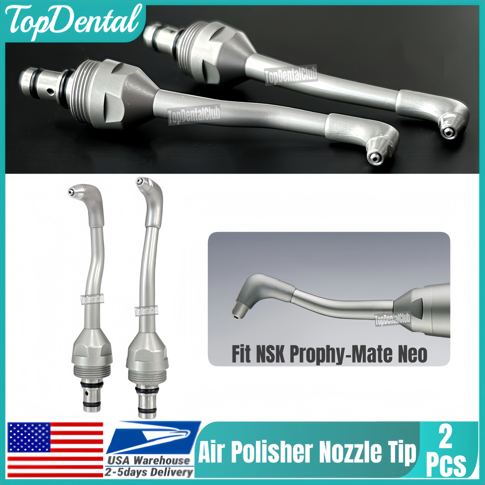 USA Dental Air Polisher Nozzle Tip Fit NSK Prophy-Mate Neo System 90° 120° Angle