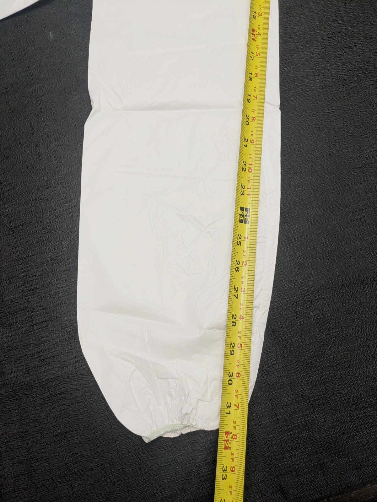 Disposable Protective Frock 2XL White Zip Front Long Sleeve Elastic Cuffs 29pc