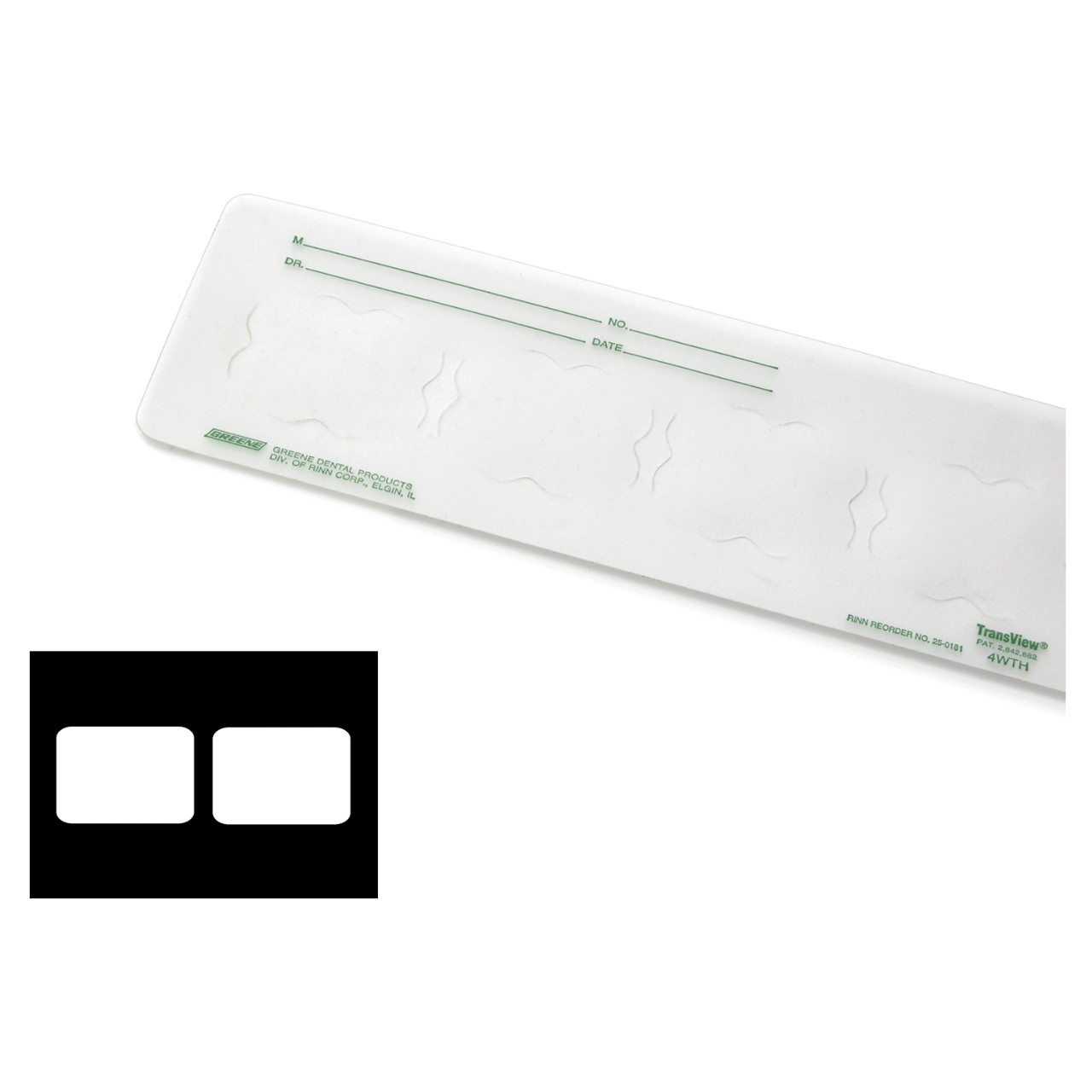 DENTSPLY RINN GREENE Transview 2H # 0 Notched Translucent Film Mounts (100/Pack)