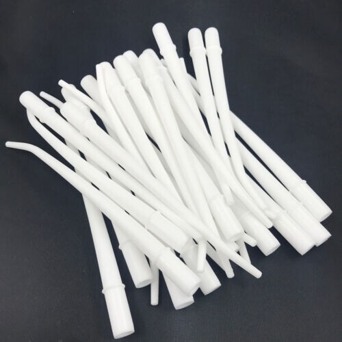 25Pcs (1 Bag) Surgical Aspirator Tips White Medium 1/8″ Dental Suction Saliva
