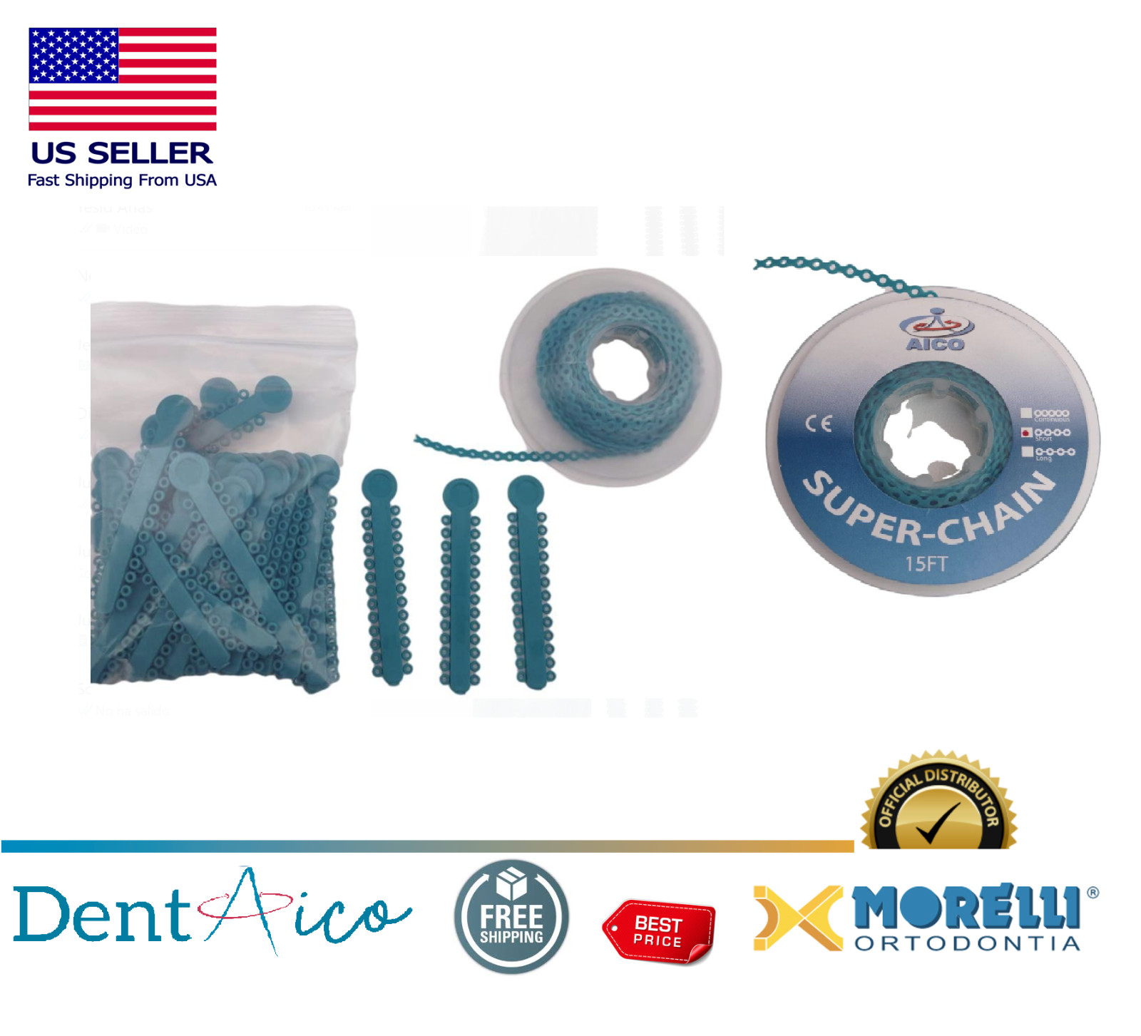 Elastic Ligature Modules & Power Chain Short Lagoon Dentaico Orthodontic Supply