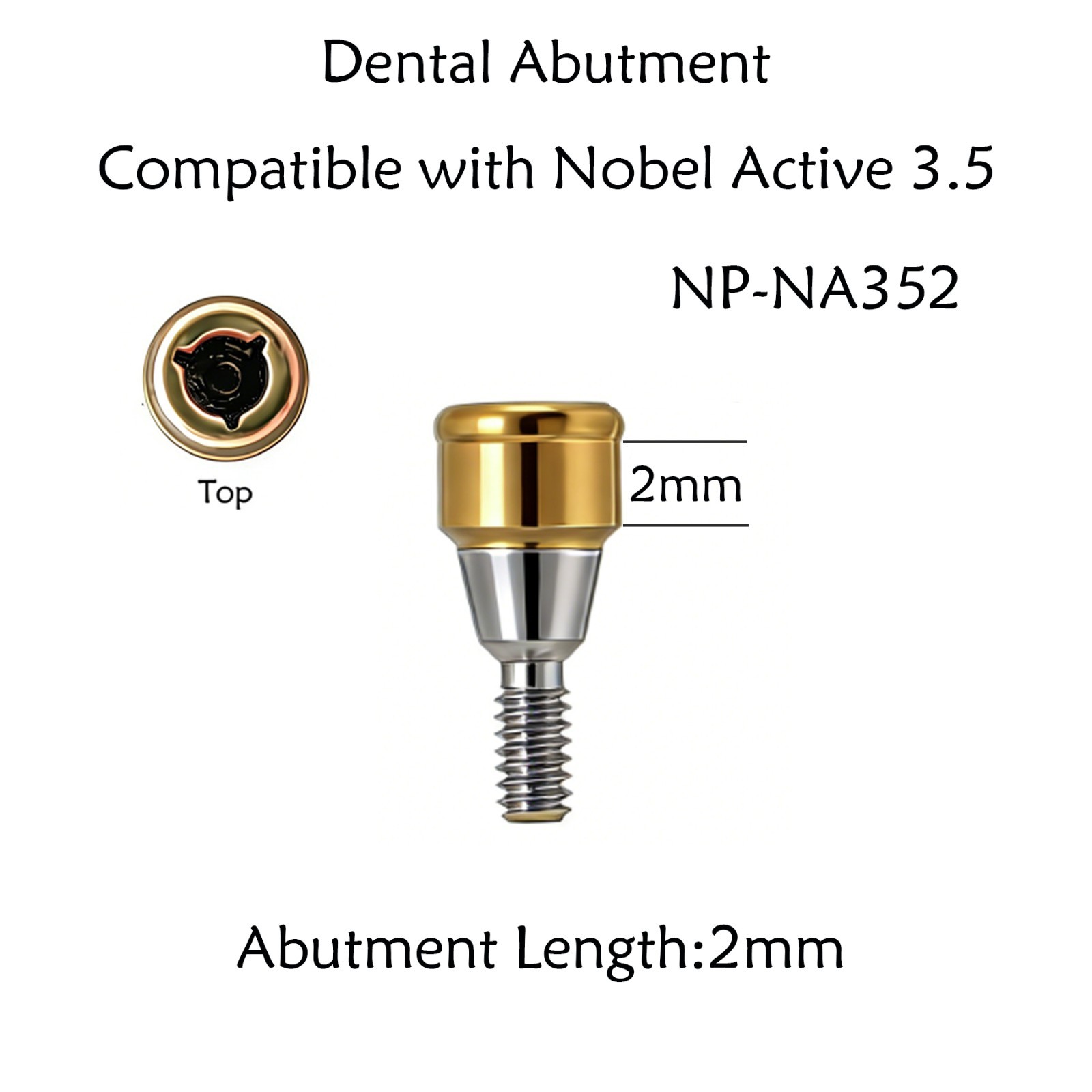 Zest Locator Anchor Abutment for NOBEL NobelActive Conical Connection NP 1-5mmGH