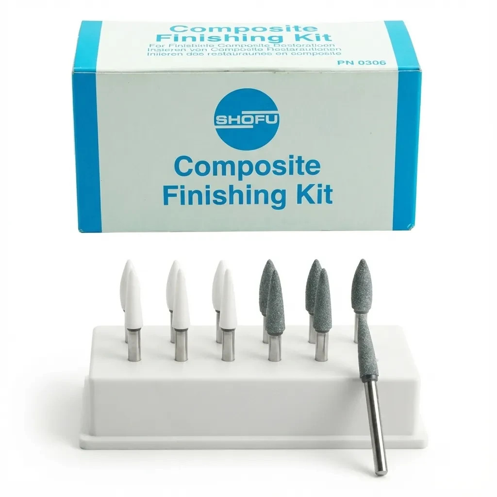 Shofu Composite Finishing Kit | Dura-Green & Dura-White Stones (For Contra-angle