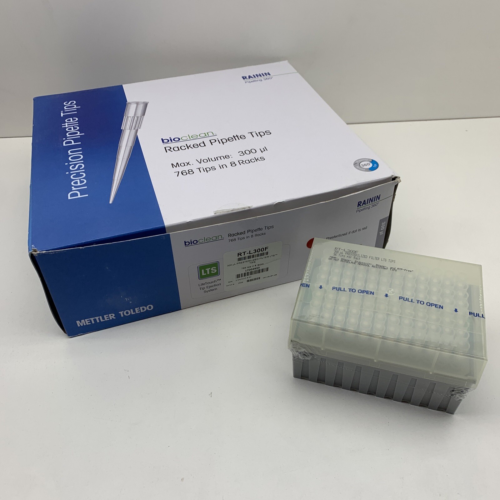 (768) Mettler Toledo RT-L300F Presterilized Filter Tips 300uL for LTS LiteTouch