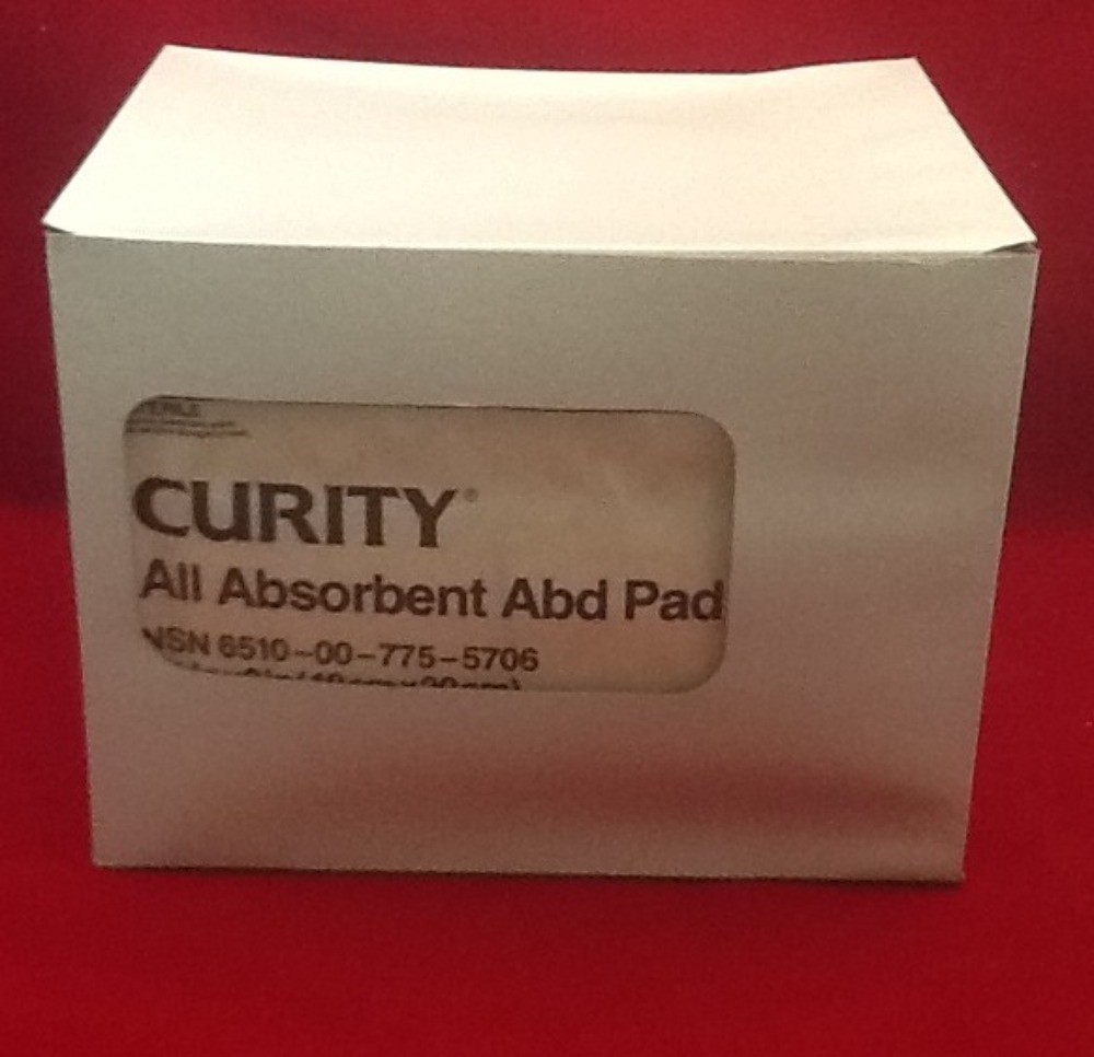 QTY 10 KENDALL CURITY ALL ABSORBENT ABD PAD 7.5″x8″ Sterile 264157 Abdominal