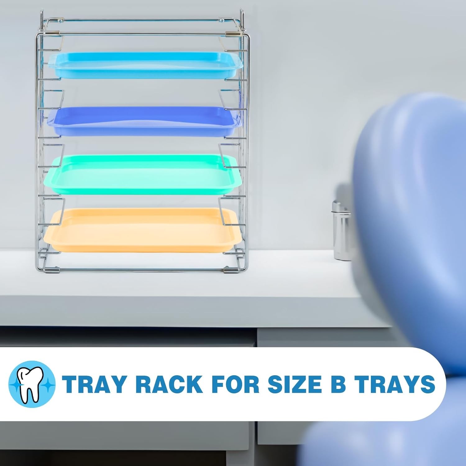 Instrument Tray Rack Dental Instruments Organizer Chrome Tray Rack Holds 8 Trays