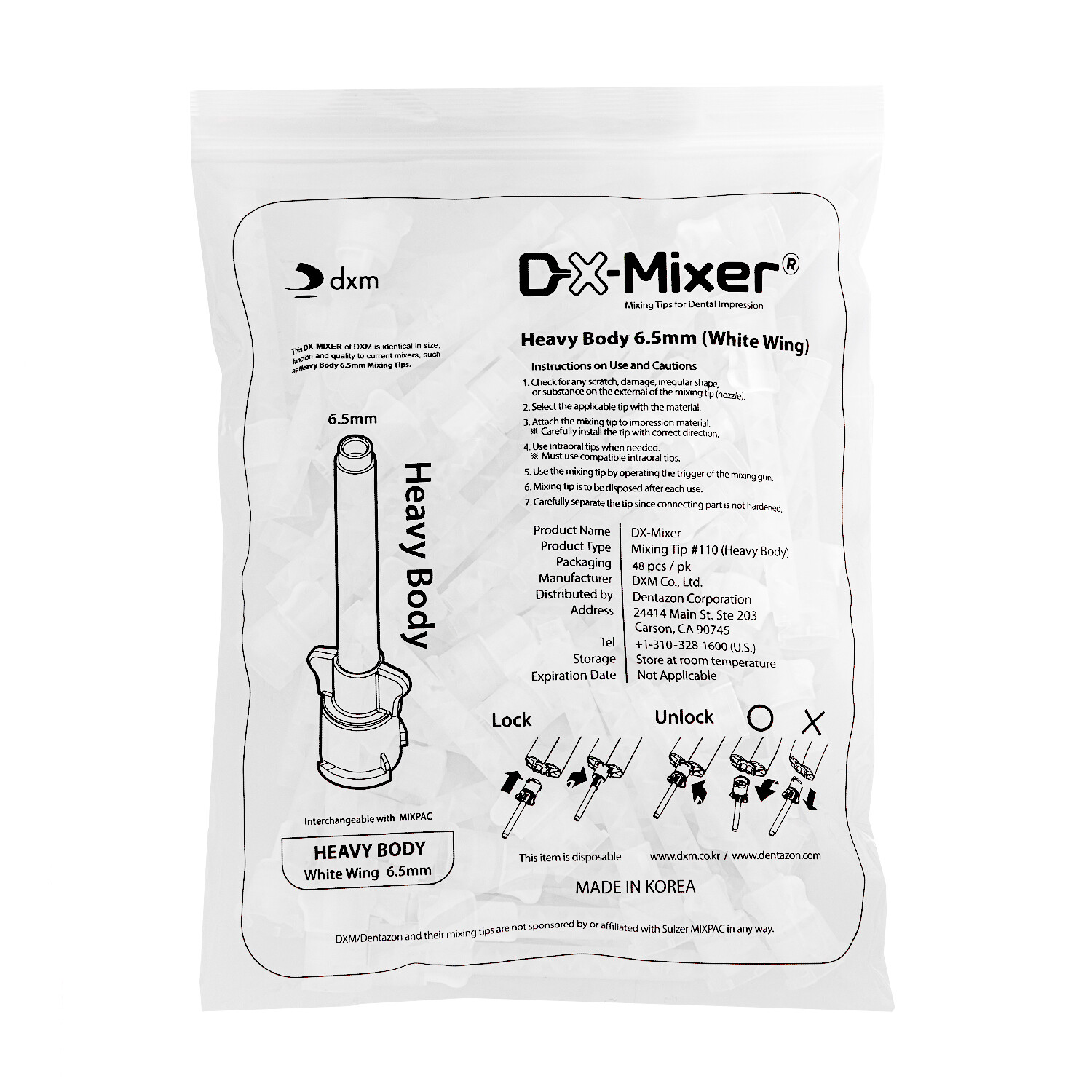 DX-Mixer Dental HP Mixing Tips Impression Material VPS PVS 6.5/5.4/4.2mm