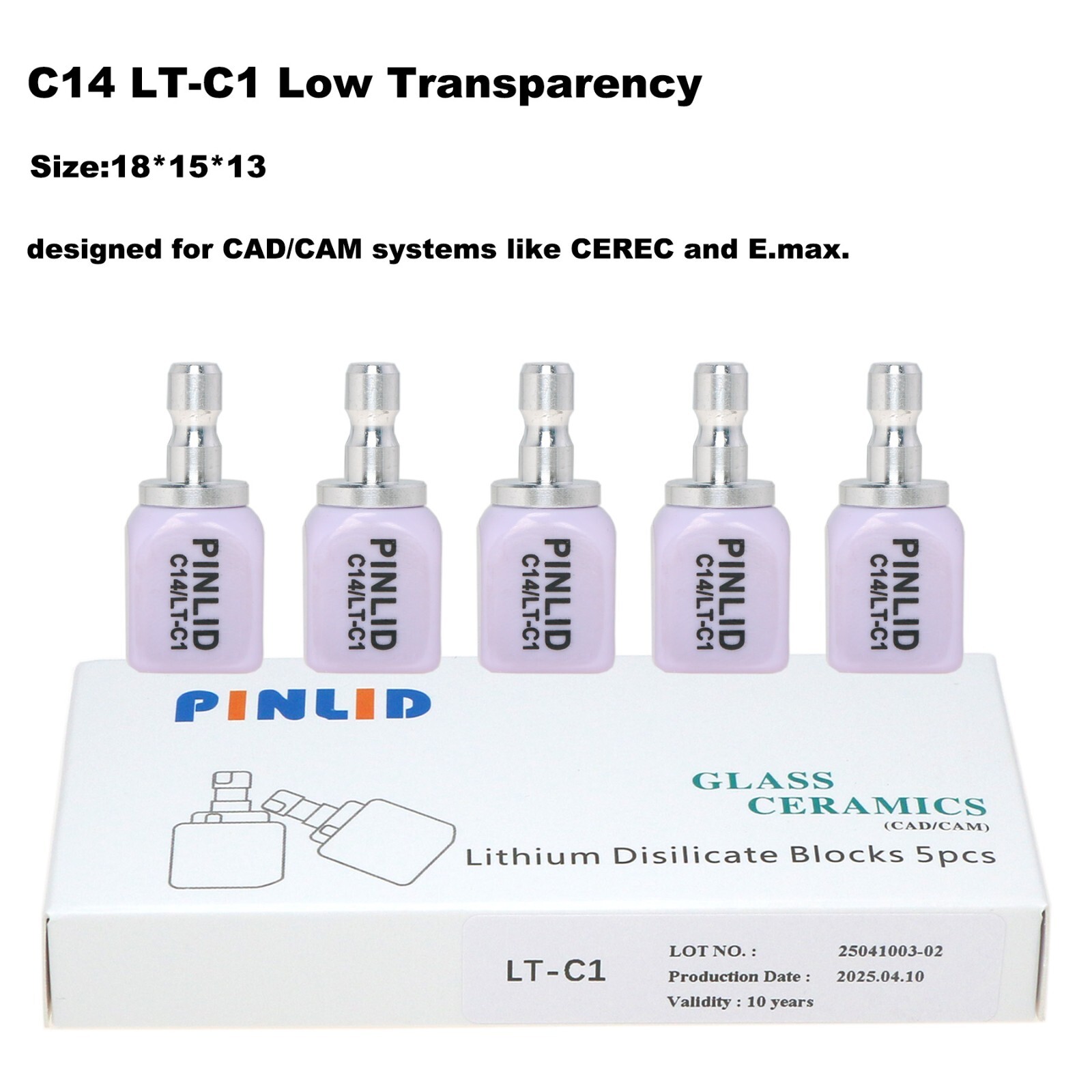 US Dental C14 HT/LT Emax Glass Ceramic Blocks Lithium Disilicate CAD/CAM CEREC