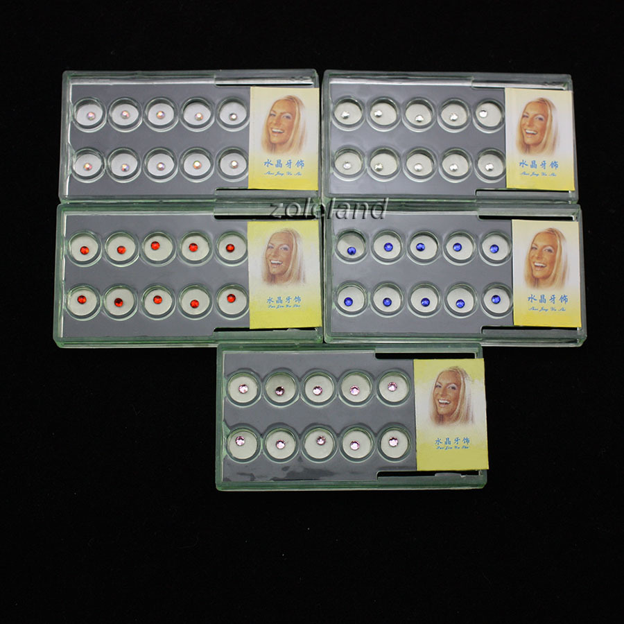5 Boxes Dental Crystal Tooth Ornaments Tooth Gems Teeth Jewelry Gems 5 Colors