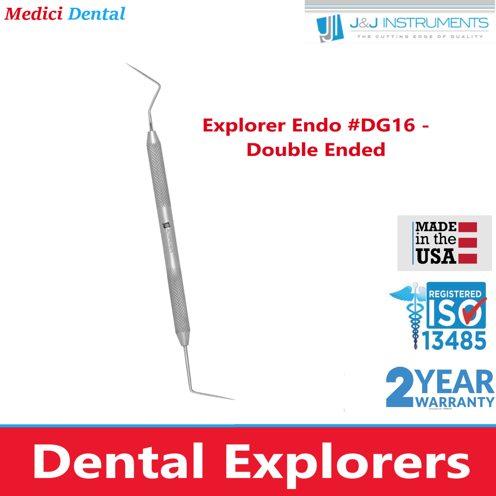 Dental Endo Explorer #DG16 – Double Ended Made in Germany 1/Ea – J&J Instruments