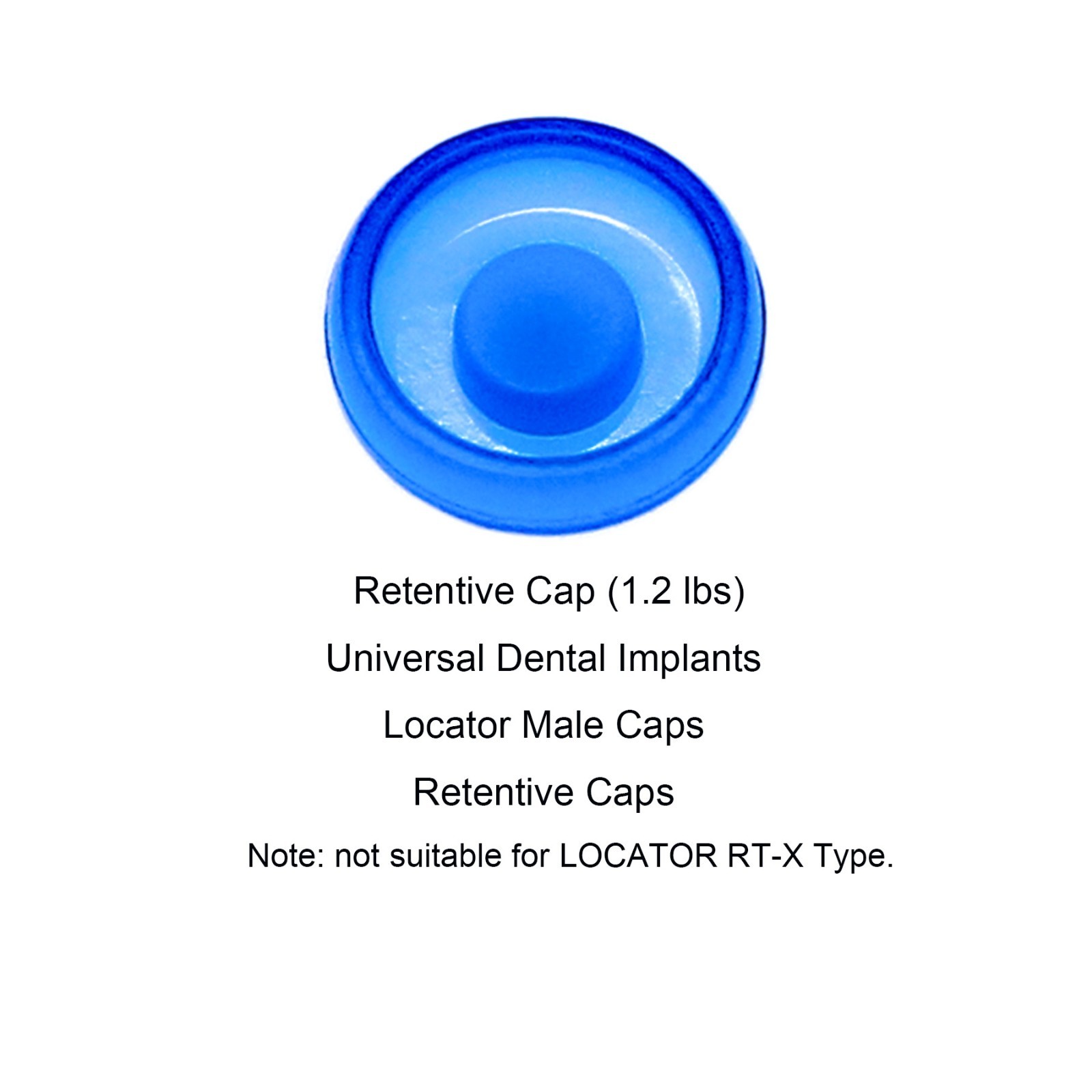4Pcs Dental Locator Blue Standard Xtra-Light 1.2lbs Male Replacement Cap Inserts