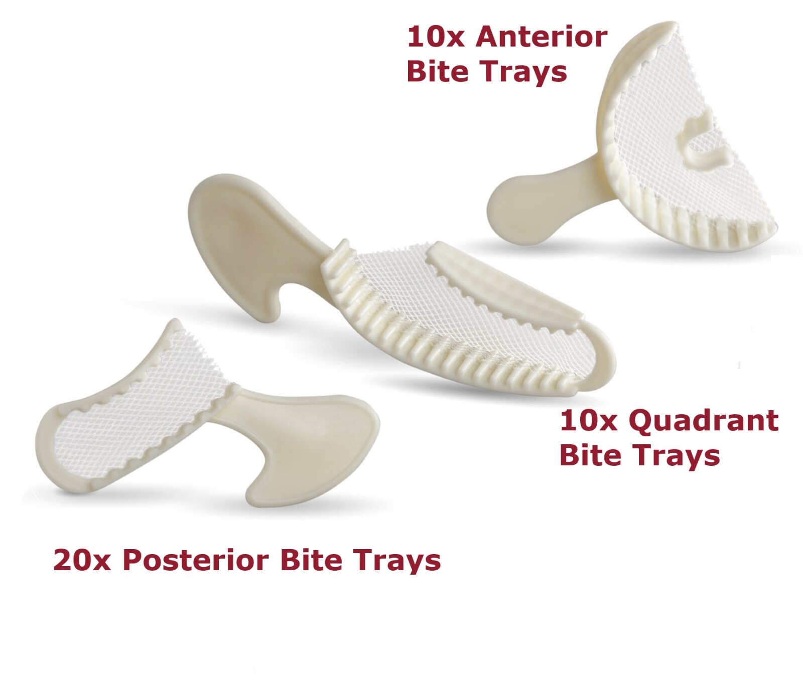 40 PC Assorted Dental Bite Registration Trays Disposable Posterior/Anterior/Quad