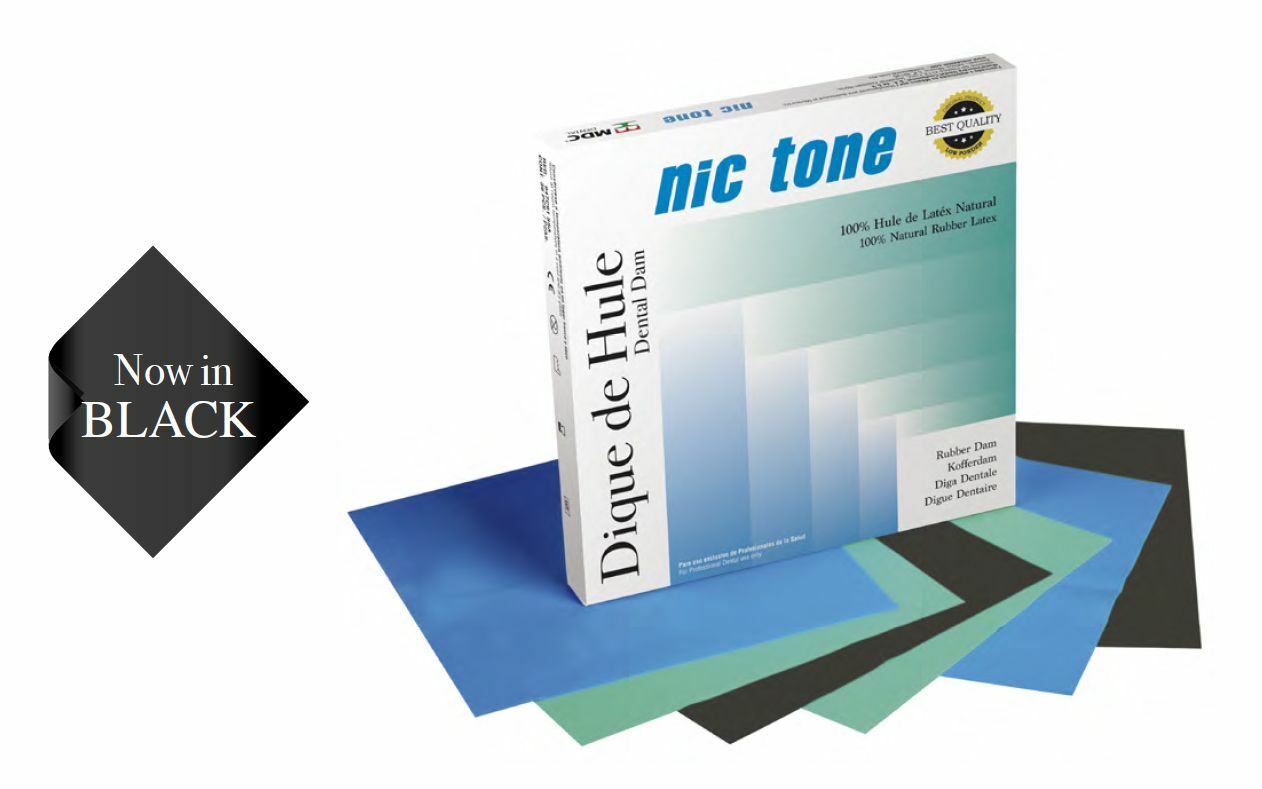 NIC TONE® Natural Rubber Latex Dental Dam Medium-Black 6″ x 6″ – MDC Dental