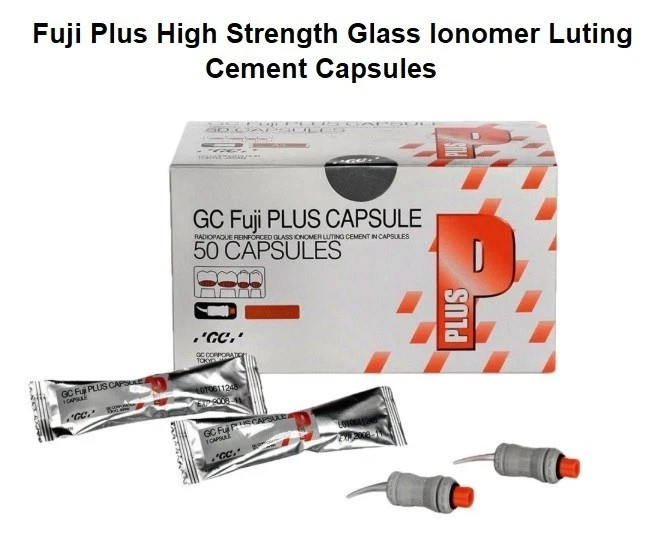 GC FUJI PLUS Radiopaque Reinforced GIC Hybrid Dental Luting Cement 50 Capsules