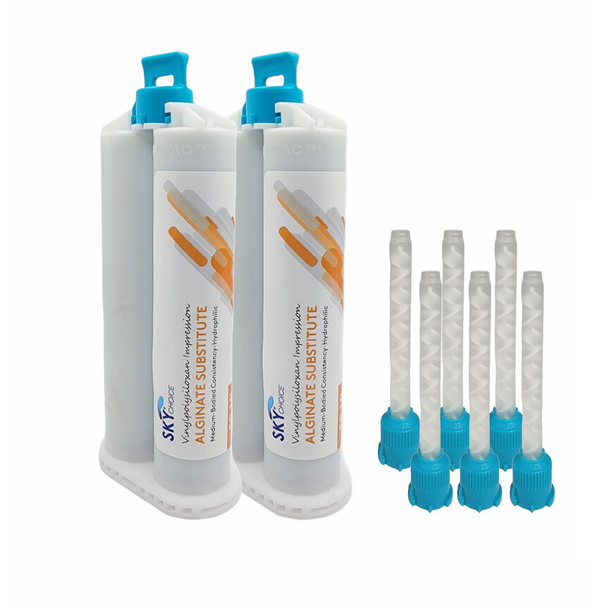 Dental Alginate Substitute Alternative (2 Cartridges + 6 tips) or 8x 50mL