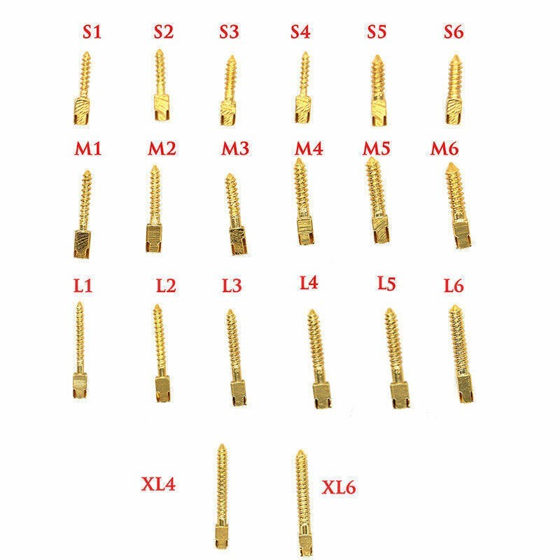 30 Pcs Dental Screw Post Endo Root Canal Conical Refills Golden/Titanium/Steel
