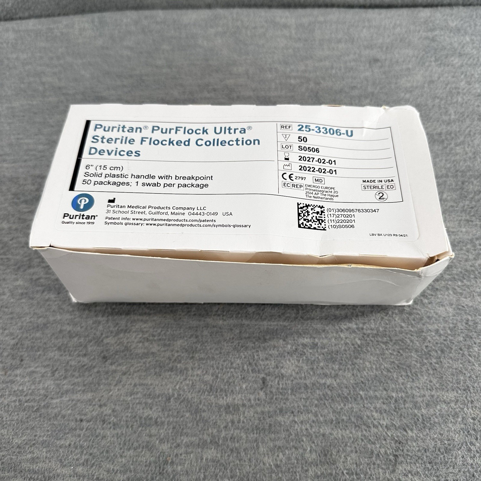 PURITAN PURFLOCK 25-3306-U -ULTRA – 6″ Sterile Flock Swabs Break Box of 50