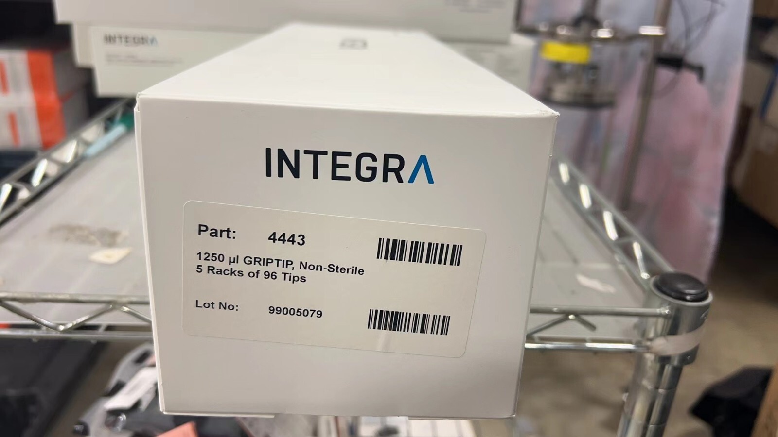 (5-Racks x 96) Integra 4443 Griptip Tips for Handheld Pipettes 1250uL Blue